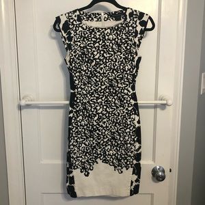 French Connection Black and White Patterned Dress Size 4